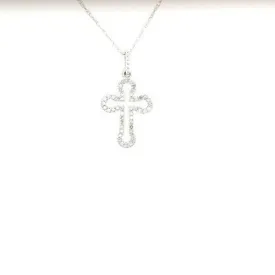 9ct White gold Diamond Cross