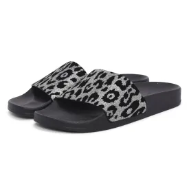 Balmain Black & Silver Leopard Print Calypso Slides 39