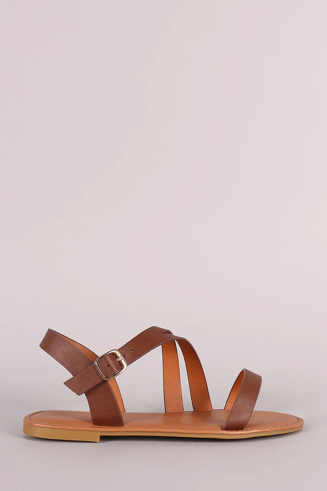 Bamboo Asymmetrical Strappy Flat Sandal