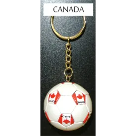 Canada Soccer Ball Metal Key Chain