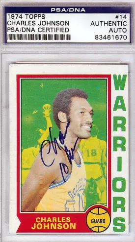 Charles Johnson Autographed 1974 Topps Card #14 Golden State Warriors PSA/DNA #83461670