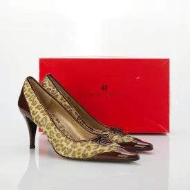 Charles Jourdan Paris Leather Leopard Skin Court Shoe UK Size 9.5.