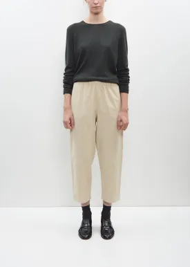 Cotton Courduroy Cropped Trousers — Natural