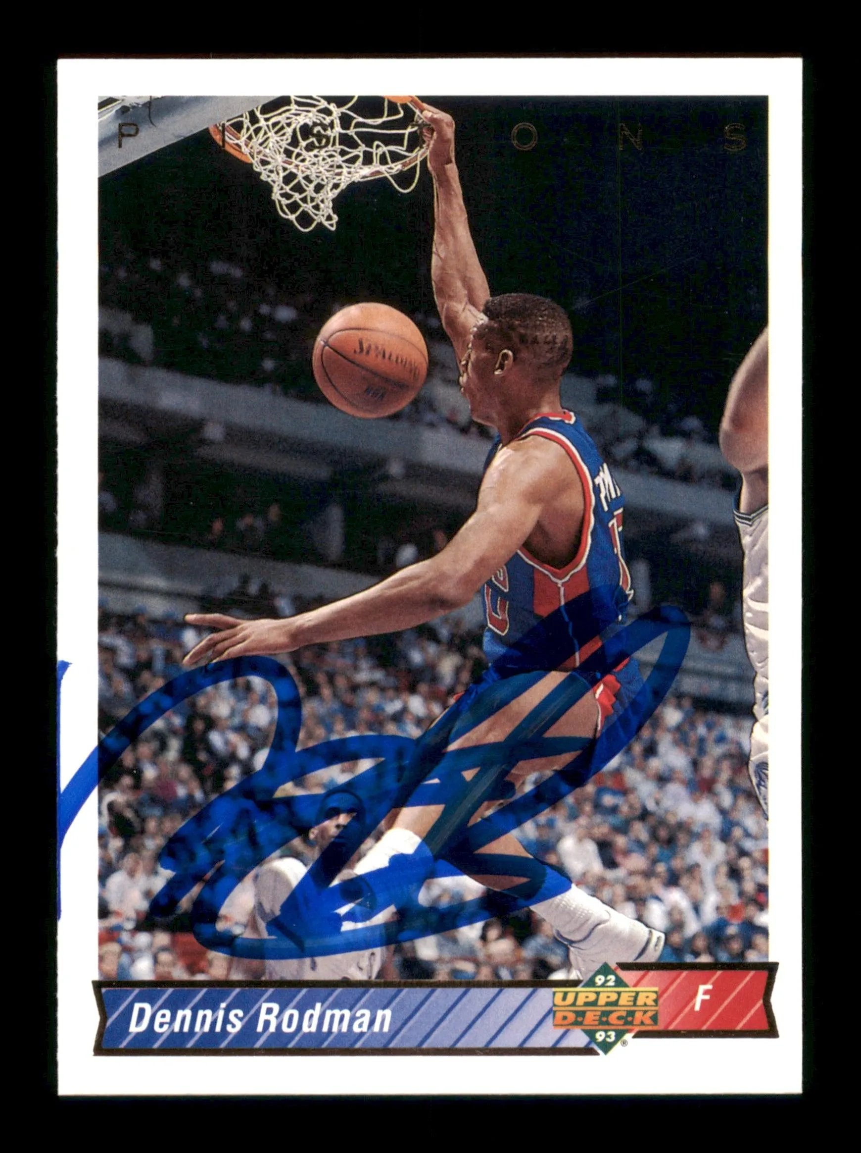 Dennis Rodman Autographed 1992-93 Upper Deck Card #242 Detroit Pistons SKU #190489