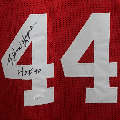 Elvin Hayes Pro Style Autographed Basketball Jersey Red (JSA) "HOF" Inscription Included