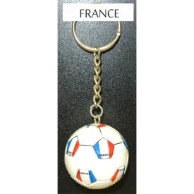 France Soccer Ball Metal Key Chain