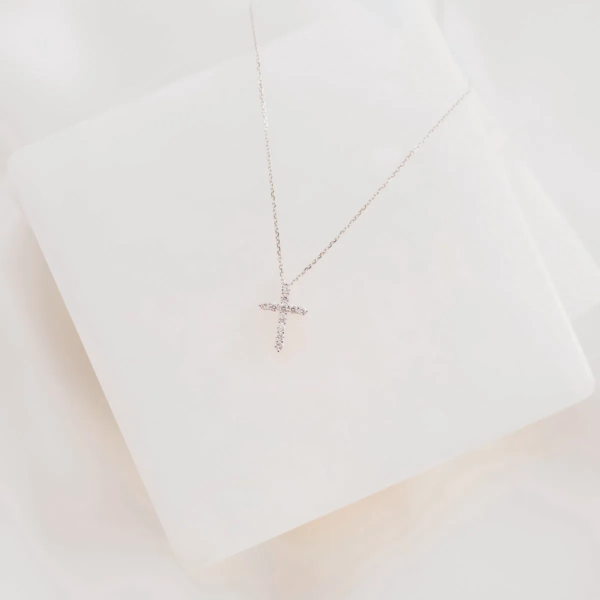 Heart of Jesus Diamond Cross Necklace