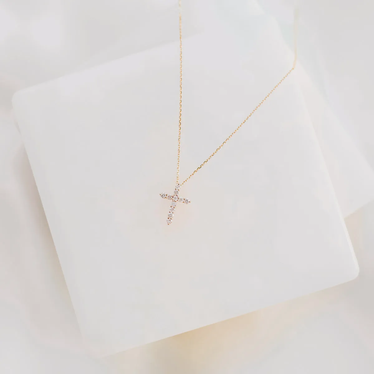 Heart of Jesus Diamond Cross Necklace