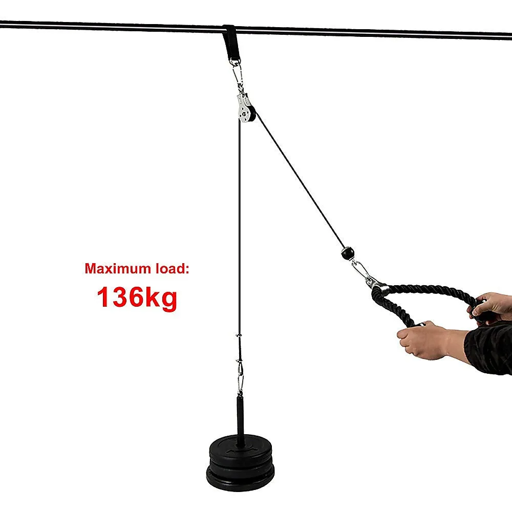 Heavy-Duty Pulley Cable System for Home Gym, 136kg Load