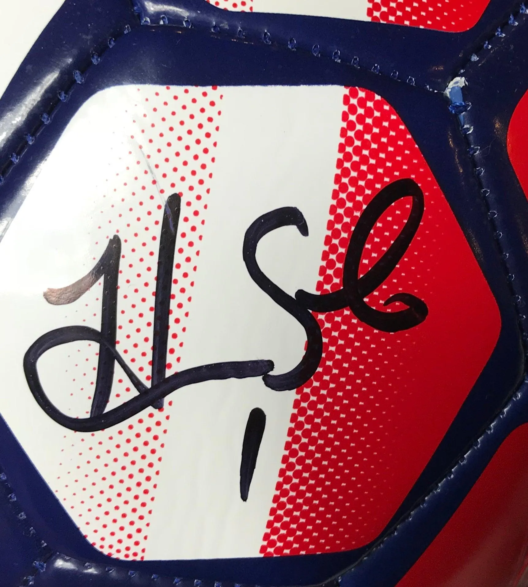 Hope Solo Autographed Full Size USA Soccer Ball Red/White/Blue (JSA)