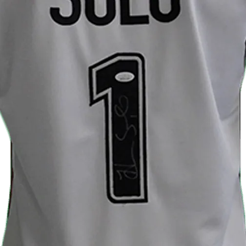 Hope Solo Autographed USA Soccer Jersey Blue and White (JSA)