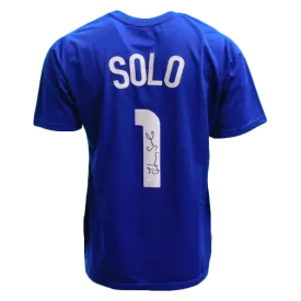 Hope Solo Autographed USA Soccer Jersey Blue (JSA)