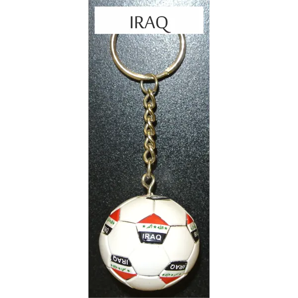 Iraq Soccer Ball Metal Key Chain