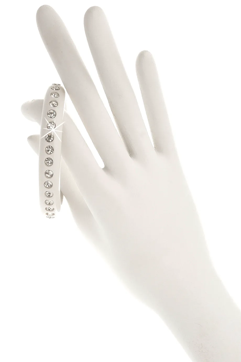 KENNETH JAY LANE WHITE Resin Crystal Bangle