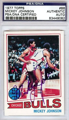 Mickey Johnson Autographed 1977 Topps Card #86 Chicago Bulls PSA/DNA #83449082