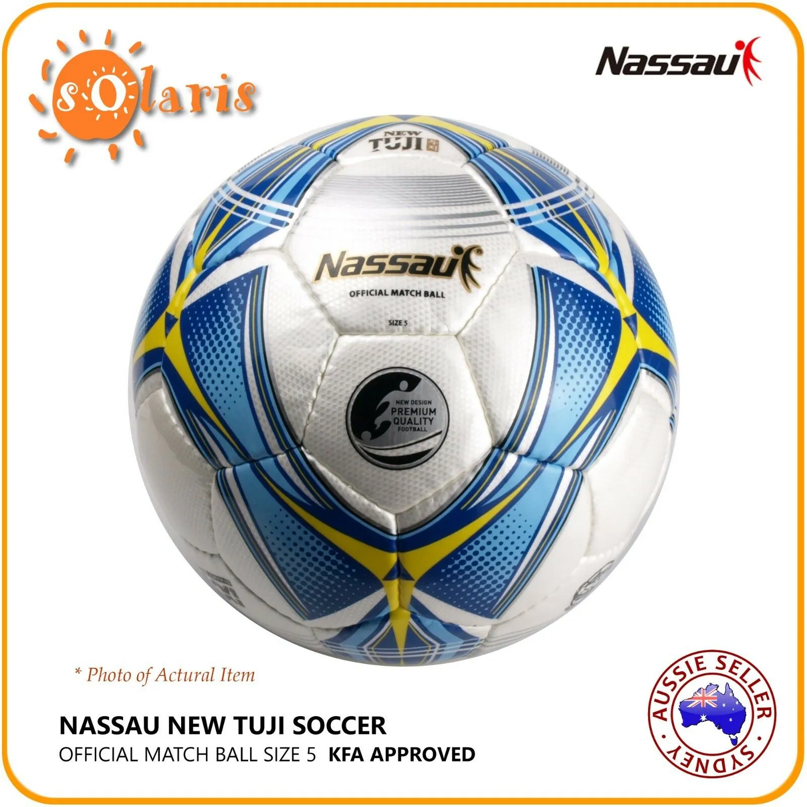 NASSAU NEW TUJI Soccer Ball Size5 KFA Approved Football Official Match Game Ball