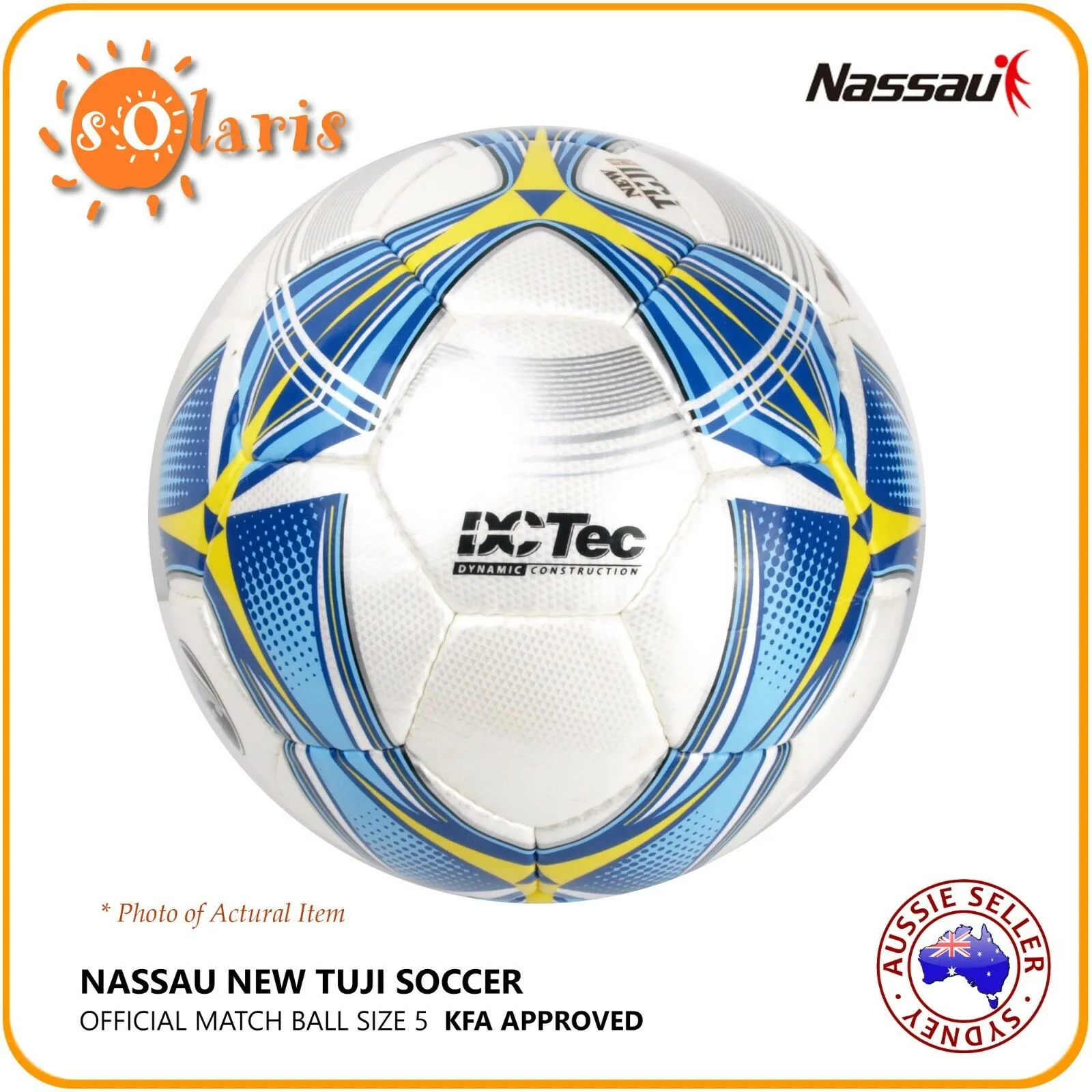 NASSAU NEW TUJI Soccer Ball Size5 KFA Approved Football Official Match Game Ball