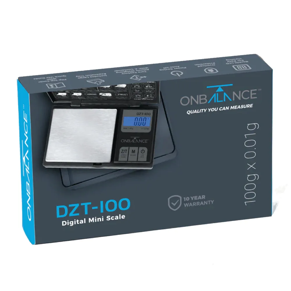 On Balance - DZT-100-BK Deep Tray Scales 100g x 0.01g - Digital Scales