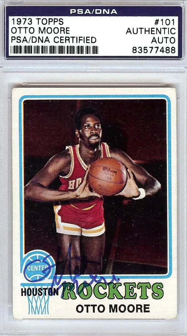 Otto Moore Autographed 1973 Topps Card #101 Houston Rockets PSA/DNA #83577488