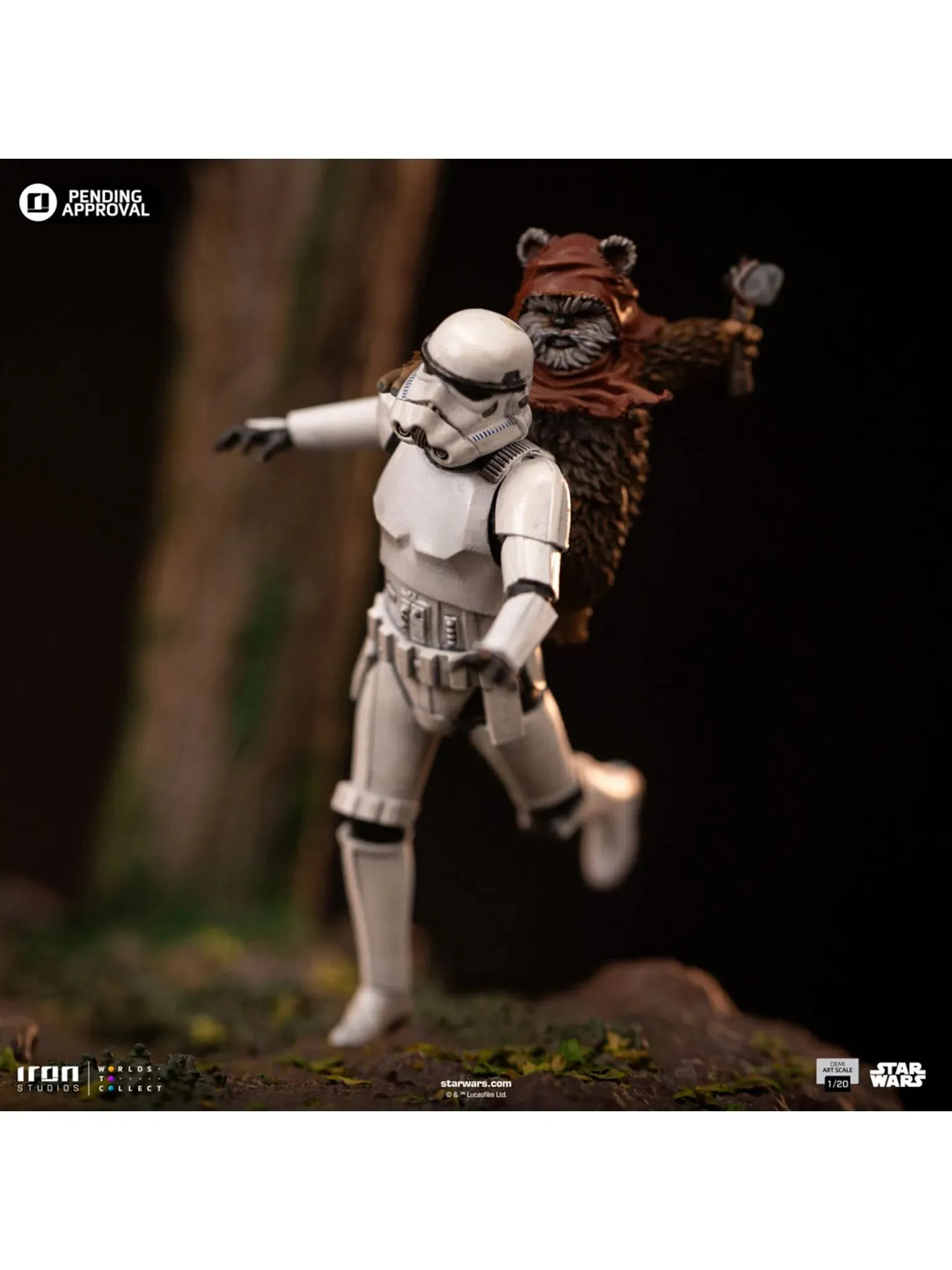 PRE-ORDER: Iron Studios Star Wars Return of the Jedi: AT-ST and Chewbacca 1/20 Demi Art Scale Statue