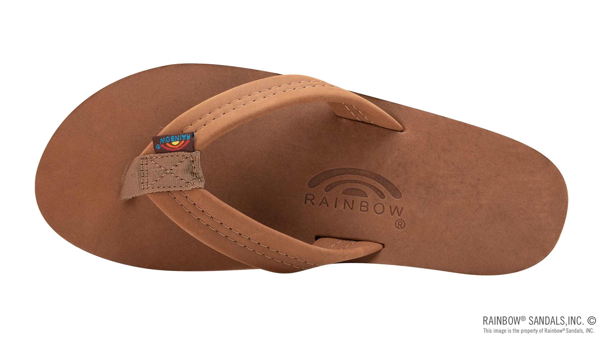 Rainbow Sandals Men's Double Layer Premier Leather w/Arch Support and 1" Strap - Black