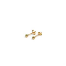 Real Gold 3 MM Ball Stud Earring Set 0003 E1904