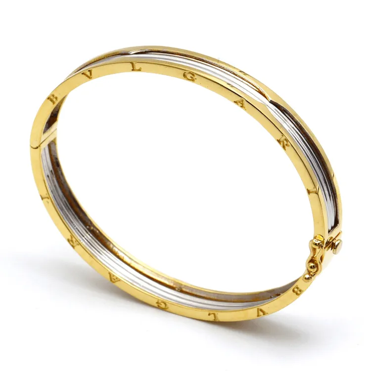 Real Gold GZBV 2 Color Bangle BLZ 0223 (SIZE 17) A BA1450