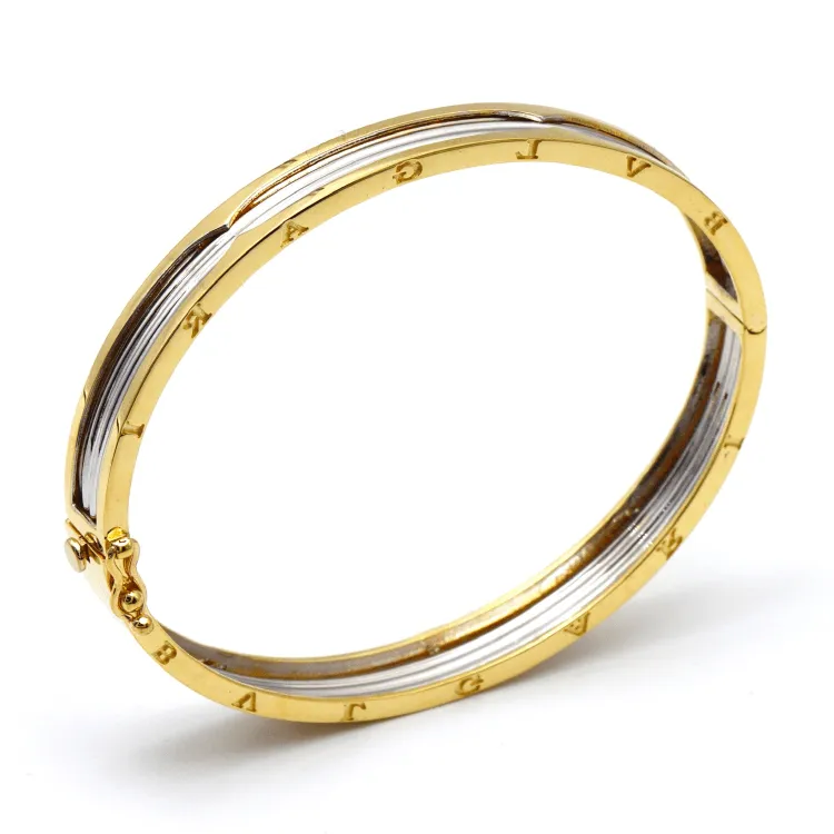 Real Gold GZBV 2 Color Bangle BLZ 0223 (SIZE 17) A BA1450