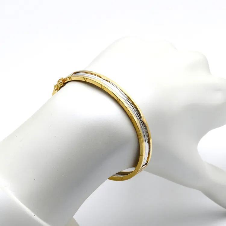 Real Gold GZBV 2 Color Bangle BLZ 0223 (SIZE 17) A BA1450