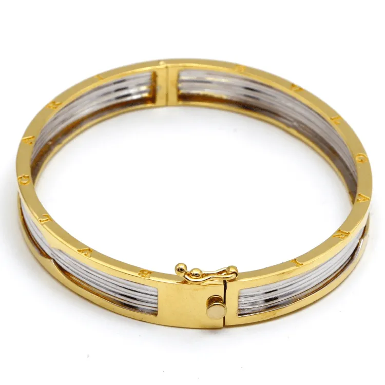 Real Gold GZBV 2 Color Bangle BLZ 0223 (SIZE 17) A BA1450