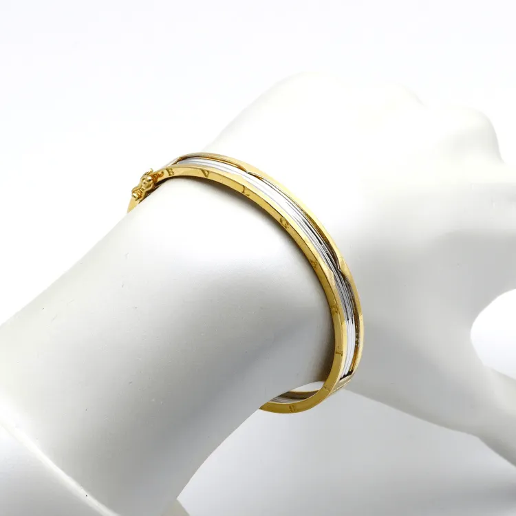 Real Gold GZBV 2 Color Bangle BLZ 0223 (SIZE 17) A BA1450