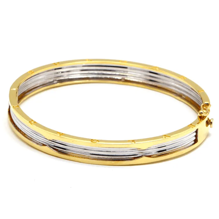 Real Gold GZBV 2 Color Bangle BLZ 0223 (SIZE 17) A BA1450