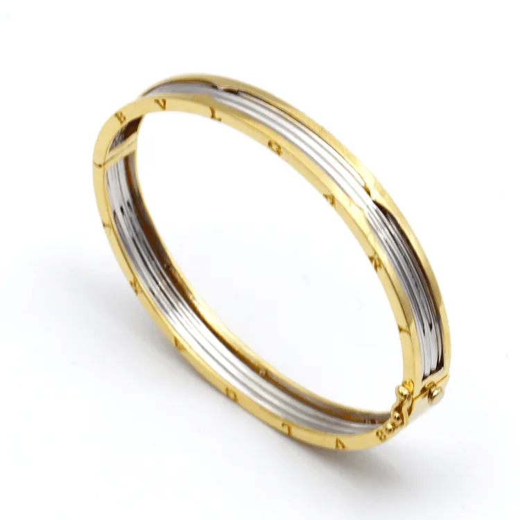 Real Gold GZBV 2 Color Bangle BLZ 0223 (SIZE 17) A BA1450