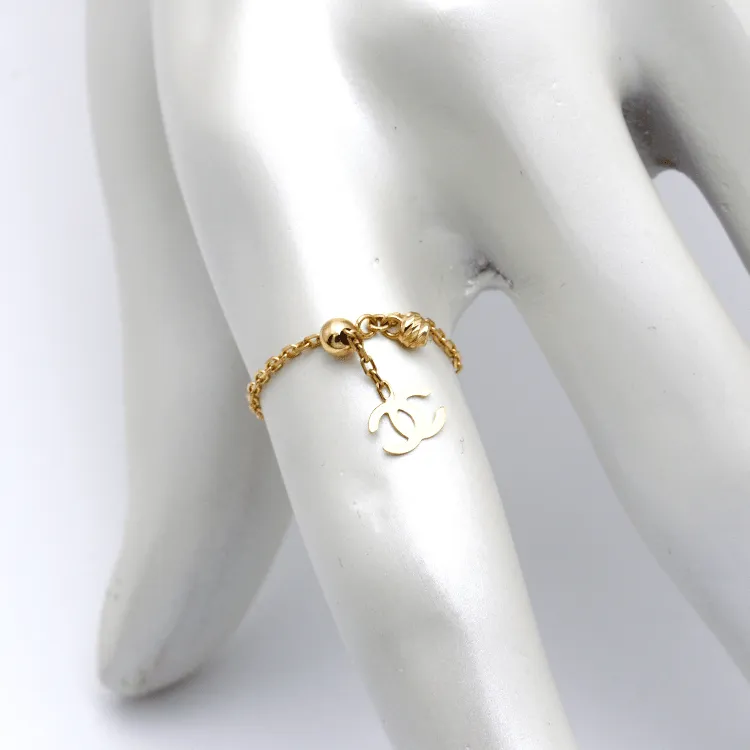 Real Gold GZCH Drop chain Adjustable Size Ring 0339/4YZ (Size 3 to 8.5) R1979