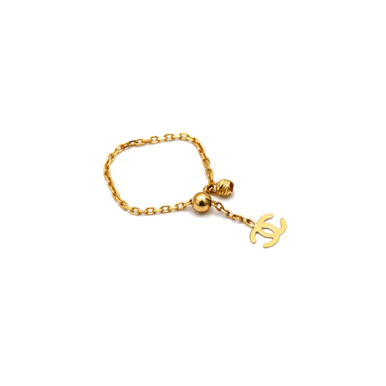 Real Gold GZCH Drop chain Adjustable Size Ring 0339/4YZ (Size 3 to 8.5) R1979