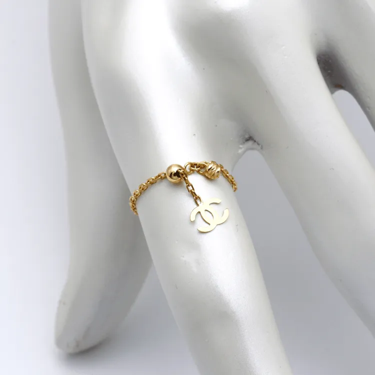 Real Gold GZCH Drop chain Adjustable Size Ring 0339/4YZ (Size 3 to 8.5) R1979