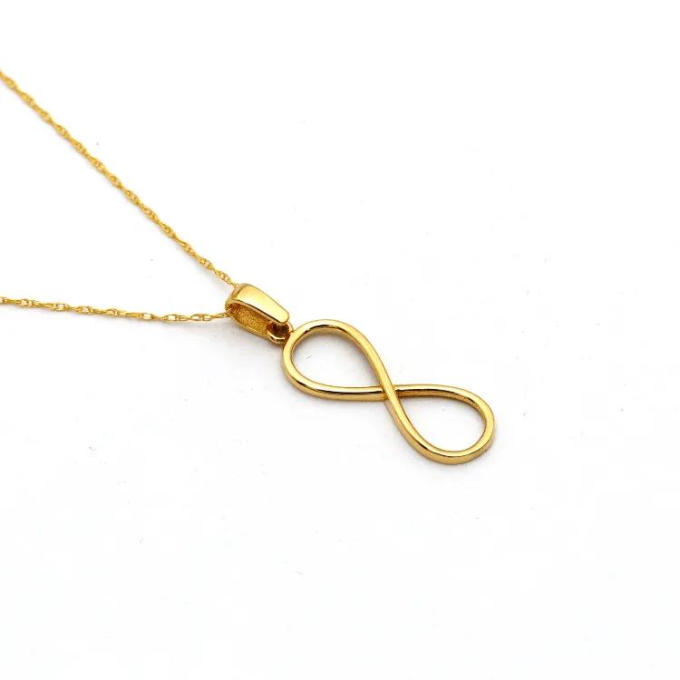 Real Gold Plain Infinity Necklace 0166 CWP 1766