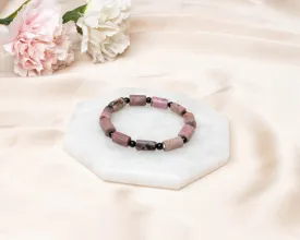 Rhodonite cylindrical Bracelet