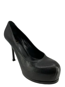 Saint Laurent Black Leather Platform Pumps Size 9