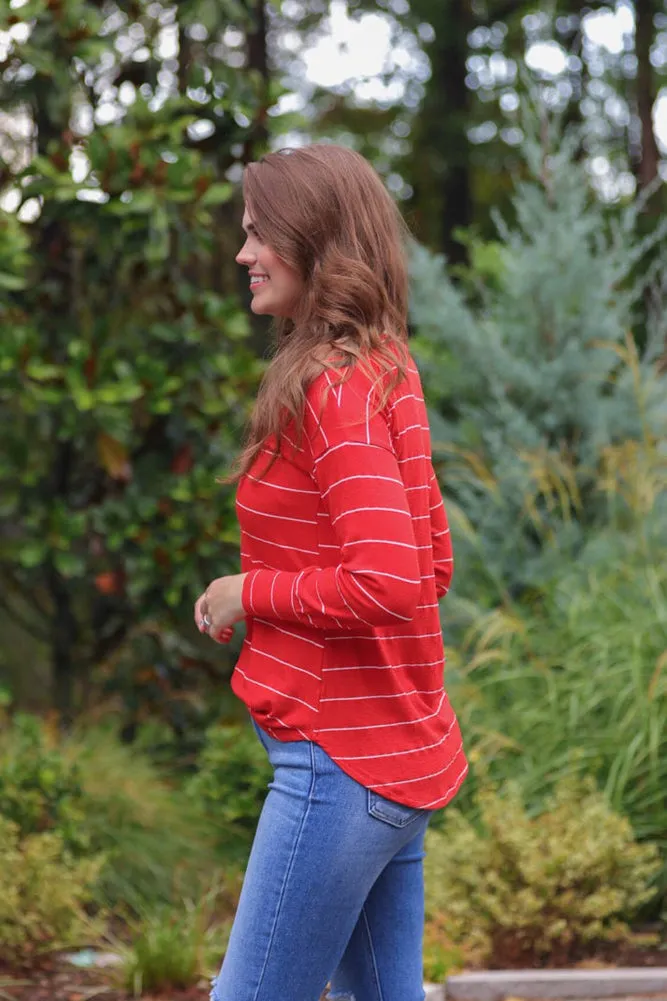 Sarah Striped Top in Red by Jess Lea