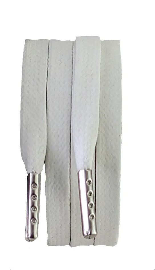 Shoelaces & Boot laces White Flat 4 mm wax cotton