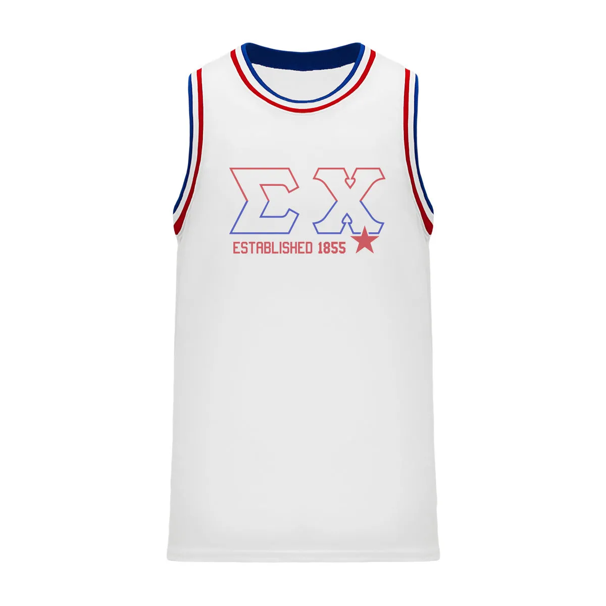 Sigma Chi Retro Block Basketball Jersey