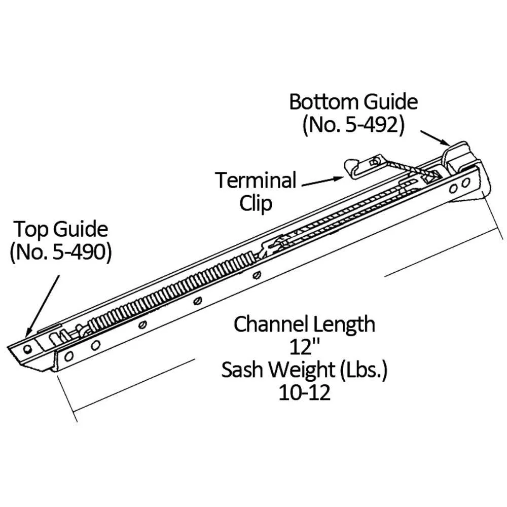 Single Hung Sliding Window 12" Sash Balance With Wings 10-12 Lbs