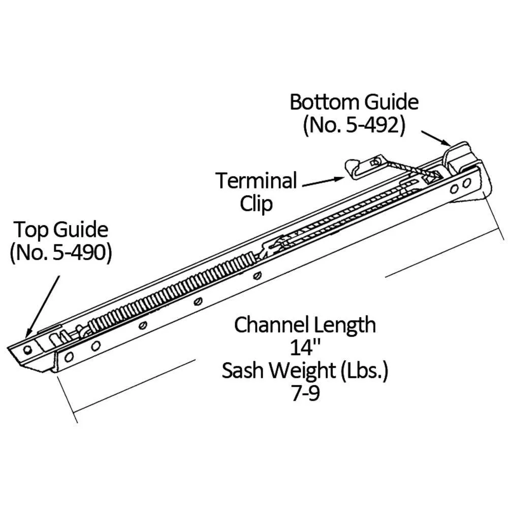 Single Hung Sliding Window 14" Sash Balance 7-9 Lbs