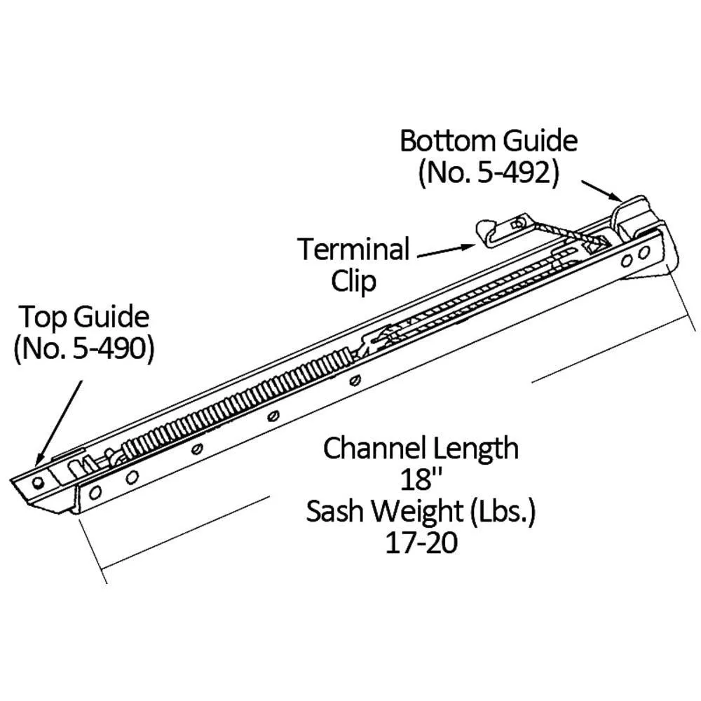 Single Hung Sliding Window 18" Sash Balance 17-20 Lbs