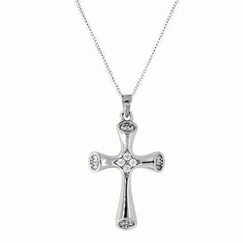 Sterling Silver C/Z Cross & Chain