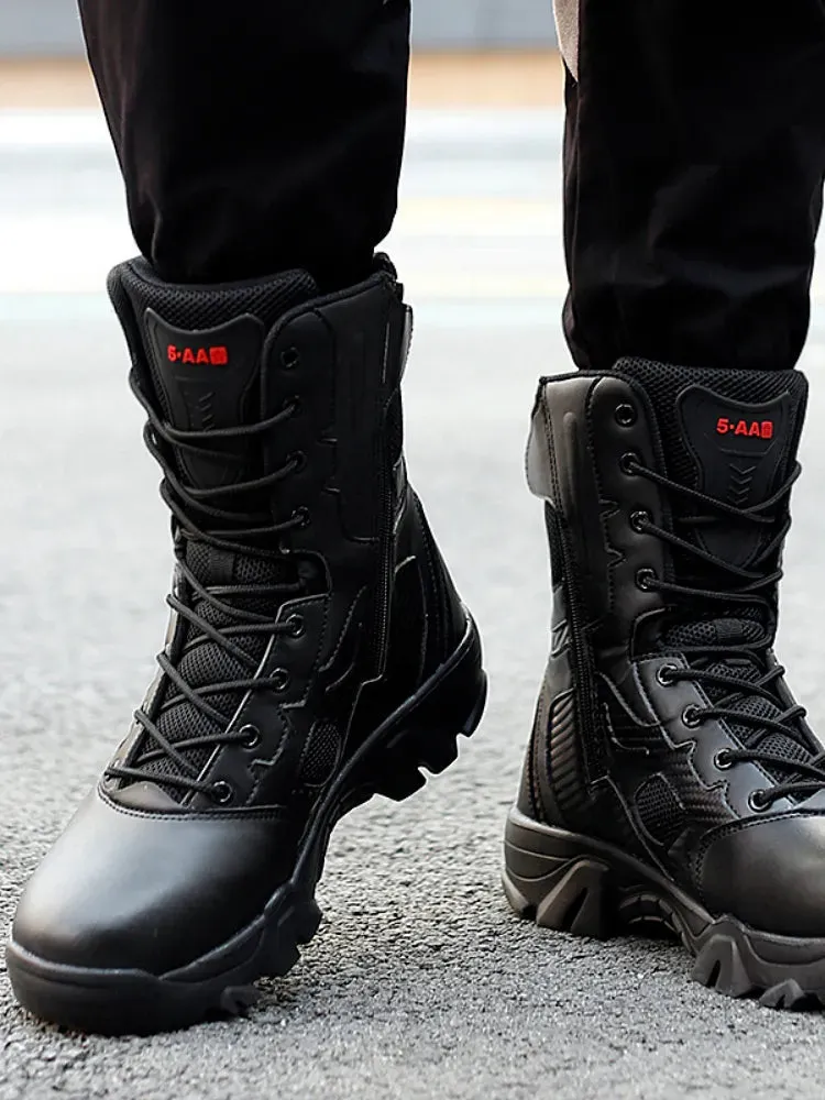 Tactical Military Leather Boots - Men's SWAT Army Casuals