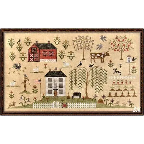 The Scarlett House ~ Heartland Sampler Cross Stitch Pattern