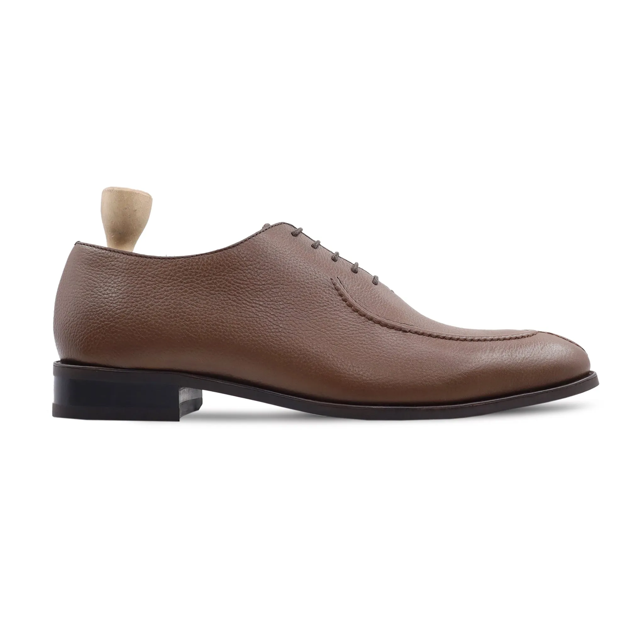 Torun - Men's Brown Pebble Grain Leather Wholecut