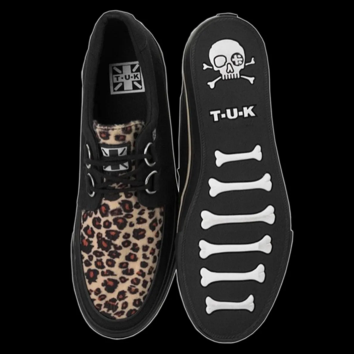 TUK - Leopard Print Suede D-Ring VLK Creeper Sneaker Shoe